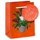Dropship Gift Bags & Boxes - Kim Haskins Floral Cat in Fern Red Gift Bag - Small