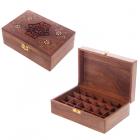 Trinket Boxes - Decorative Sheesham Wood Floral Compartment Box Large