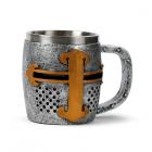 Decorative Tankard - Silver and Gold Medieval Knight