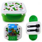 Bento Clip Lock Lunch Box with Cutlery - Minecraft Creeper & TNT