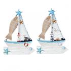 3D Printed Souvenir Seaside Magnet - Sailing Boat Sign & Fish