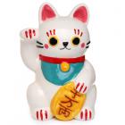 Collectable Ceramic White Maneki Neko Lucky Cat Money Box