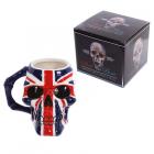 Dropship Mugs - Ceramic Shaped Head Mug - UK Flag Skull