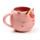 Dropship Fairies & Unicorns - Novelty Shaped Ceramic Mug - Enchanted Rainbows Pink Unicorn