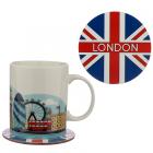 Porcelain Mug and Coaster Gift Set - London Icons