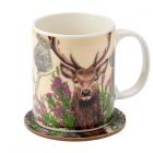 Porcelain Mug & Coaster Set - Wild Stag