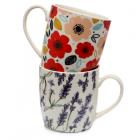 Set of 2 Porcelain Mugs - Poppy & Lavender Pick of the Bunch