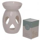 Simple Tear Drop Cut-Out White Ceramic Oil and Wax Burner
