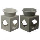 Cube Ceramic Eden Oil and Wax Burner with Geometric Cut-out