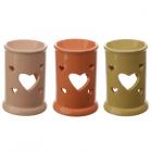 Tall Ceramic Eden Oil and Wax Burner with Heart Cut-out
