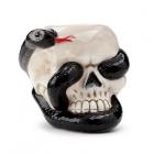 Ceramic Shaped Oil Burner - Coiled Snake and Skull