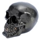 Gothic Metallic Black Skull Ornament