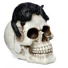 Fantasy Skull Ornament - Skull with Black Cat