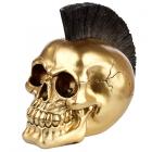 Fantasy Mohican Gold Punk Skull Ornament