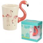 Fun Flamingo Shaped Handle Ceramic Mug