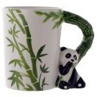 Ceramic Jungle Mug with Panda and Bamboo Handle