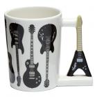 New Dropship Products - Collectable Shaped Handle Ceramic Mug - Headstock Rock Guitar