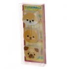 Cat Themed Gifts - Adoramals Pug, Cat, Shiba Inu 3 Piece Eraser Set