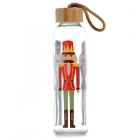 Reusable Glass Water Bottle - Christmas Nutcracker