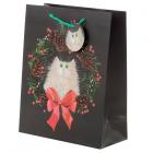 Kim Haskins Cat Christmas Wreath Large Gift Bag